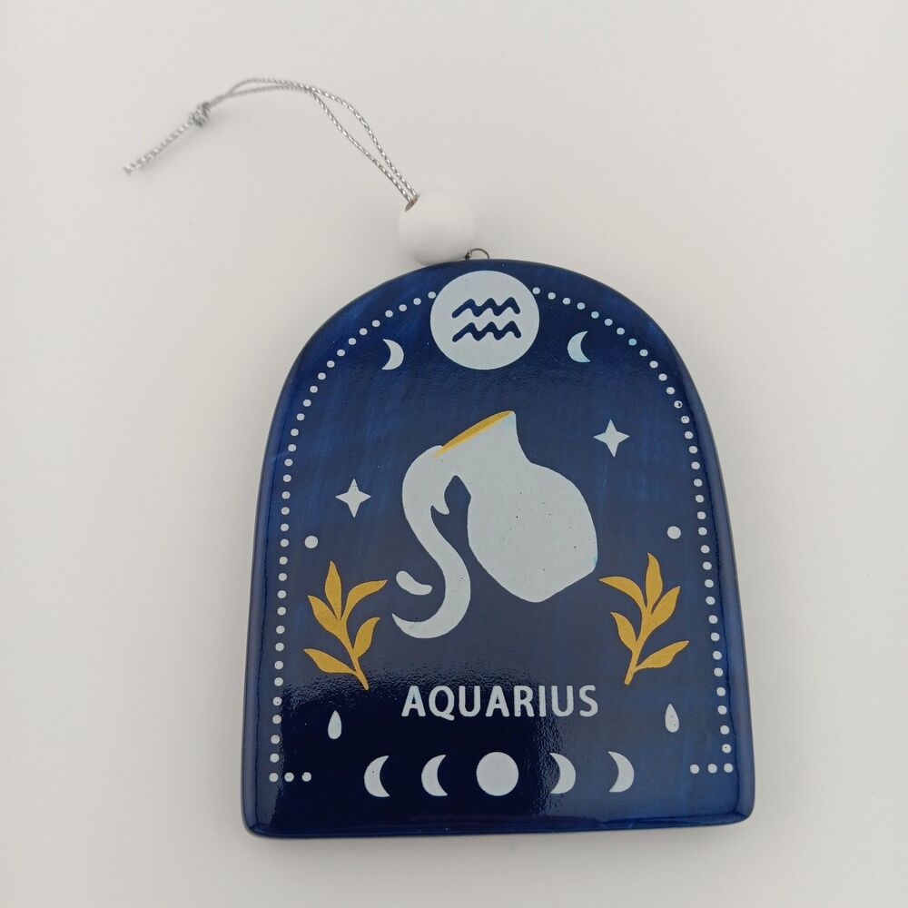 4" Christmas Tree - Star Sign Zodiac - Aquarius Ceramic Ornament by Place & Time